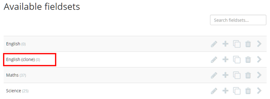 Class Charts available fieldsets clone