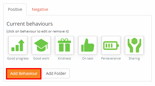 Class Charts Add behaviour button