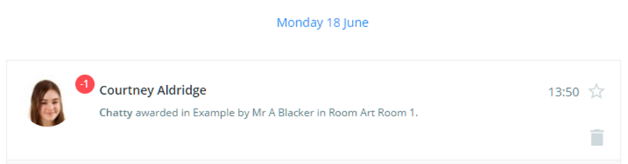 Class Charts negative behaviour in activity feed