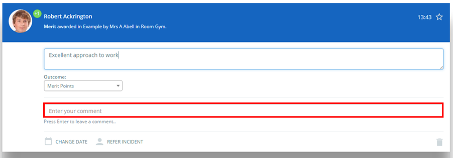 Class Charts Using behaviour follow up comments