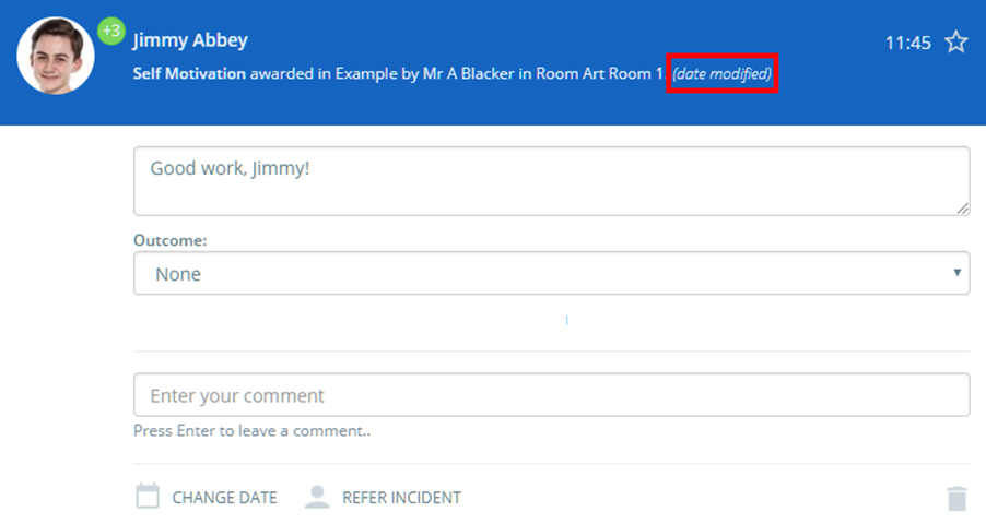 Class Charts behaviour date modified