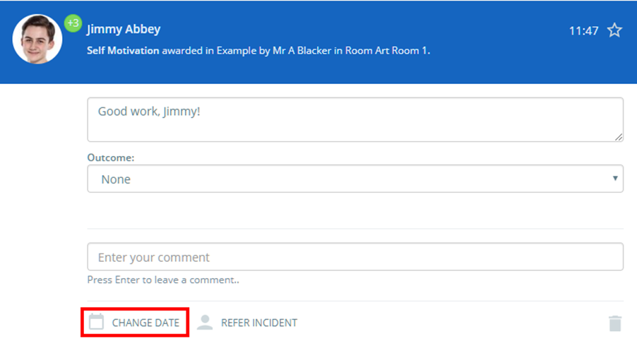 Class Charts behaviour change date button