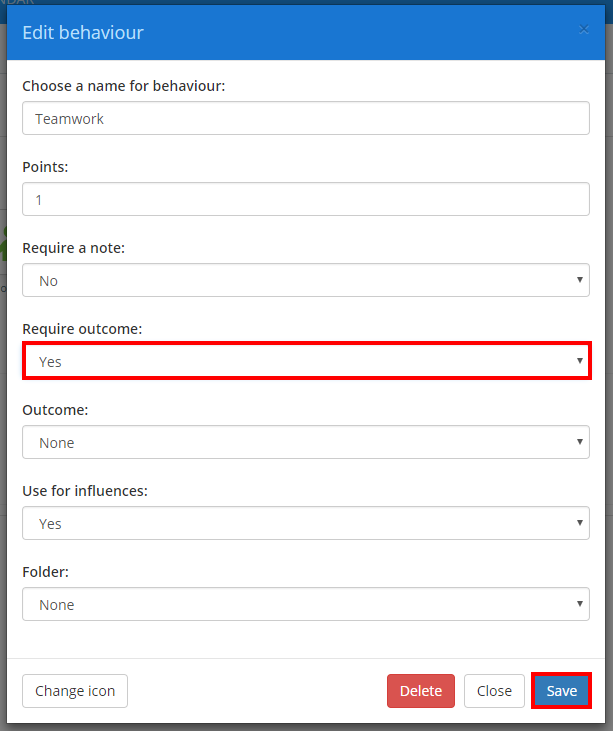 Class Charts require an outcome