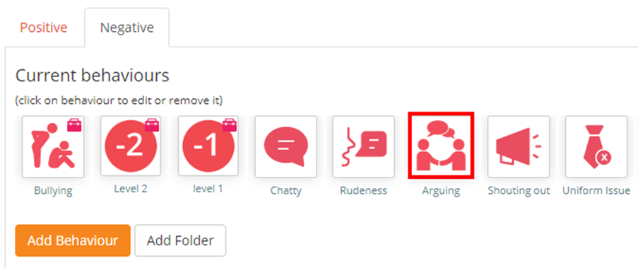 Class Charts current behaviours arguing icon