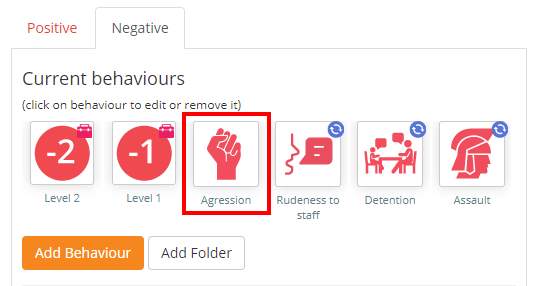 Class Charts current behaviours aggression icon