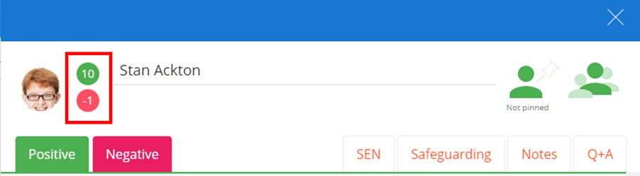 Class Charts behaviour scores sidebar