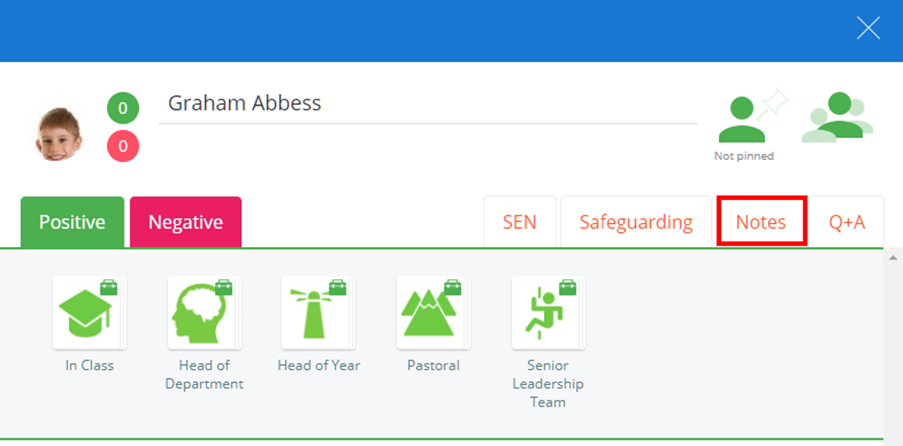 Class Charts notes tab
