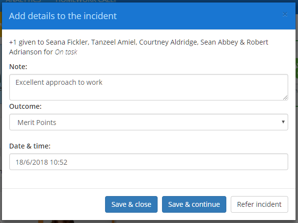 Class Charts award multiple popup