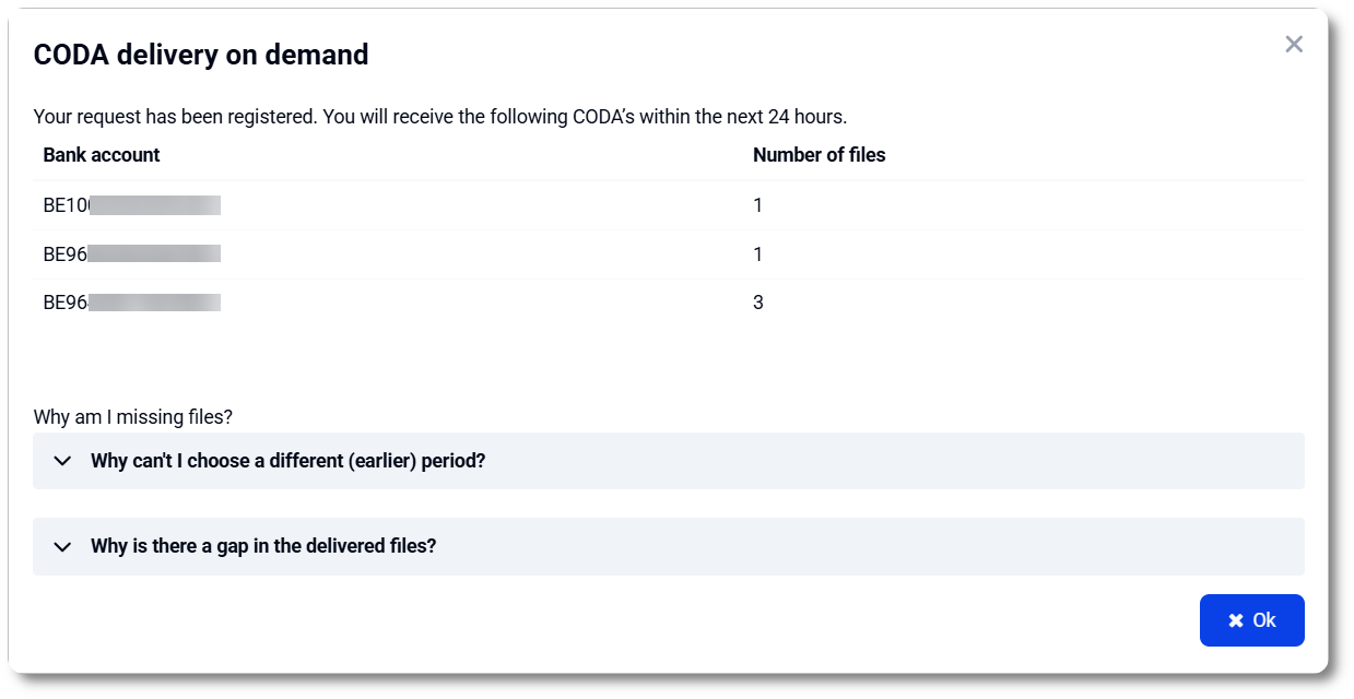Overview of the files to be delivered