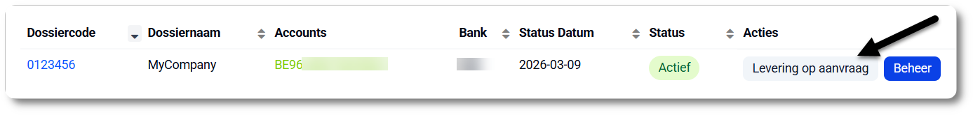 CODA: levering op aanvraag