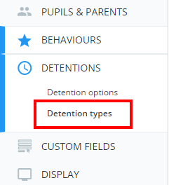 Class Charts detention types tab