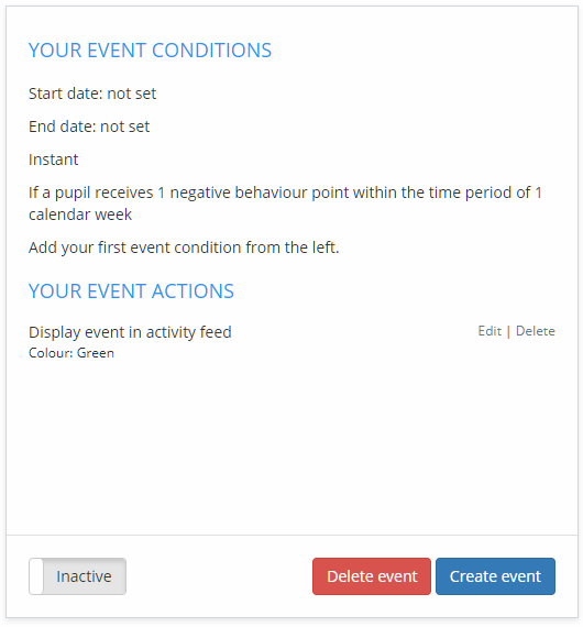 Class Charts intel event summary box