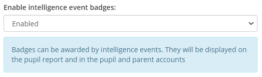 Class Charts enable intel event badges setting