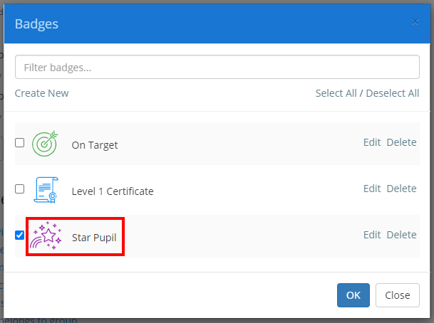 Class Charts edited badge