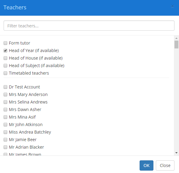 Class Charts inform head of year