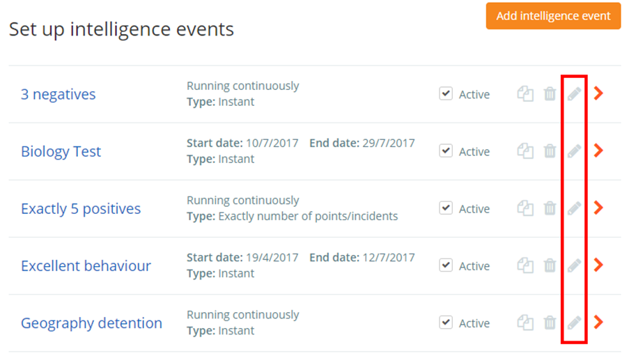 Class Charts edit event