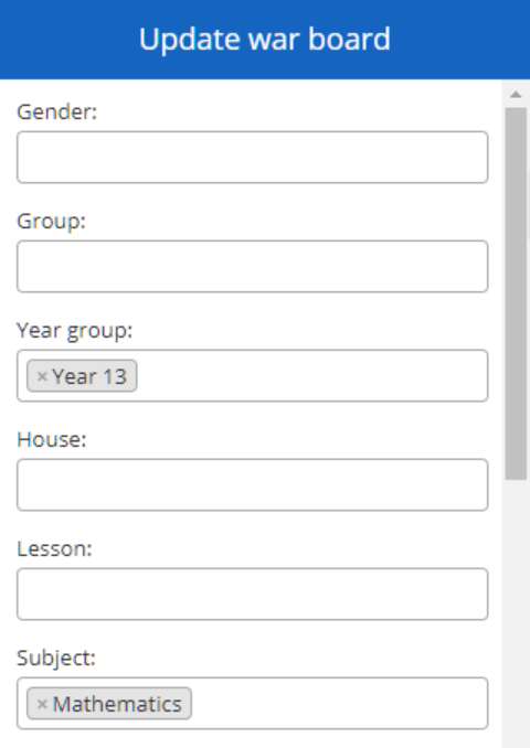 Class Charts add board filters