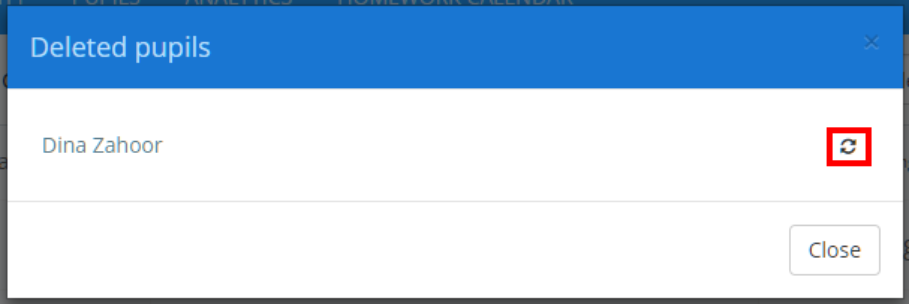 Class Charts war board restore removed pupil