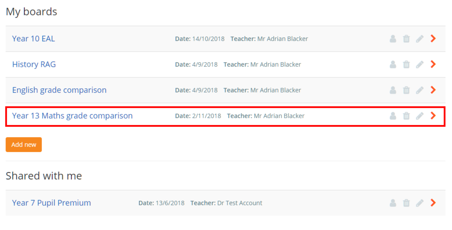 Class Charts added war board