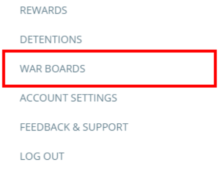 Class Charts WAR Boards menu tab