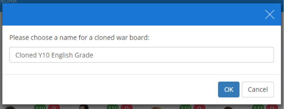 Class Charts clone war board ok button