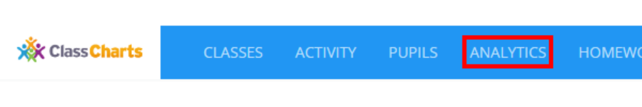 Class Charts analytics menu tab