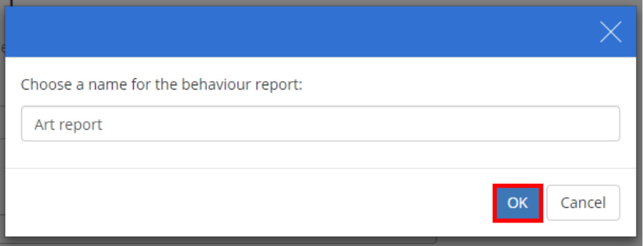 Class Charts name behaviour report popup