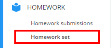 Class Charts homework set tab