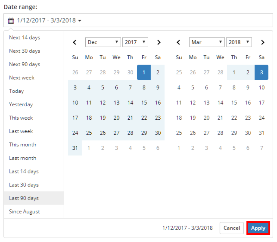 Class Charts behaviour report date range