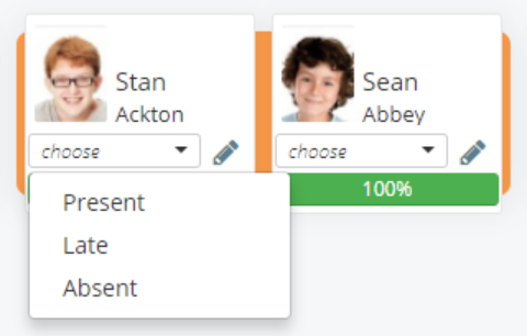 Class Charts status drop down