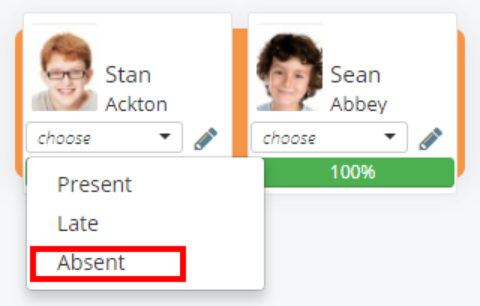 Class Charts absent option