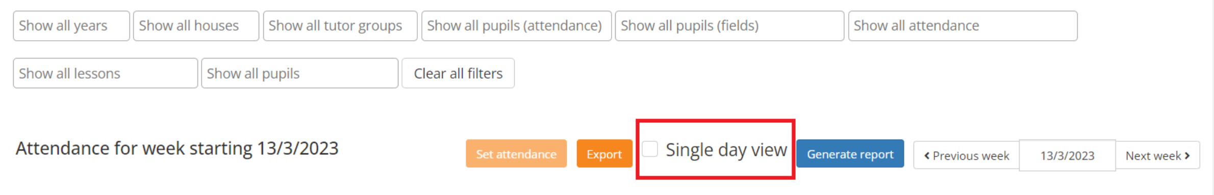 Class Charts single day view 