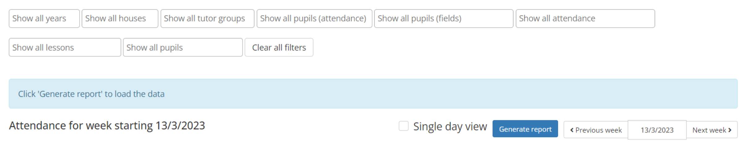 Class Charts display all select week