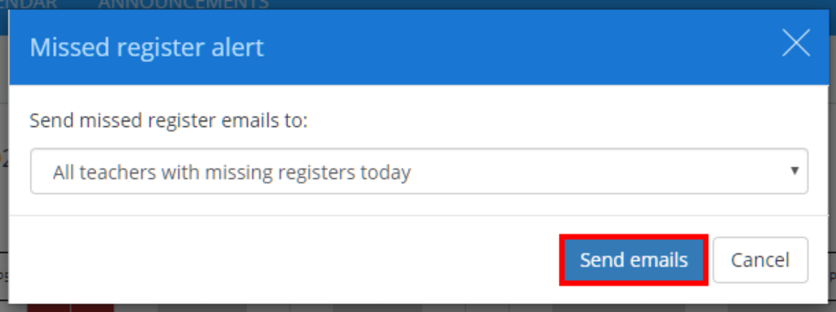Class Charts missed register popup