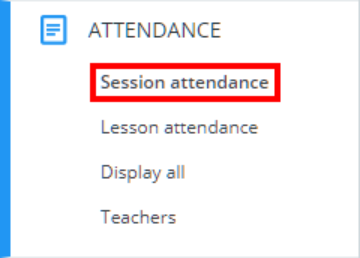 Class Charts session attendance menu option