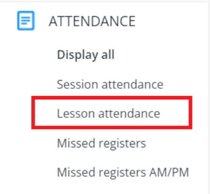 Class Charts lesson attendance tab