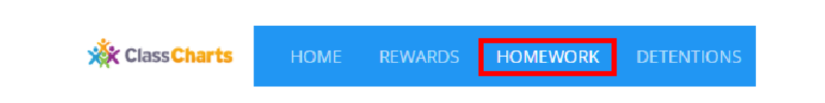 Class Charts homework menu button