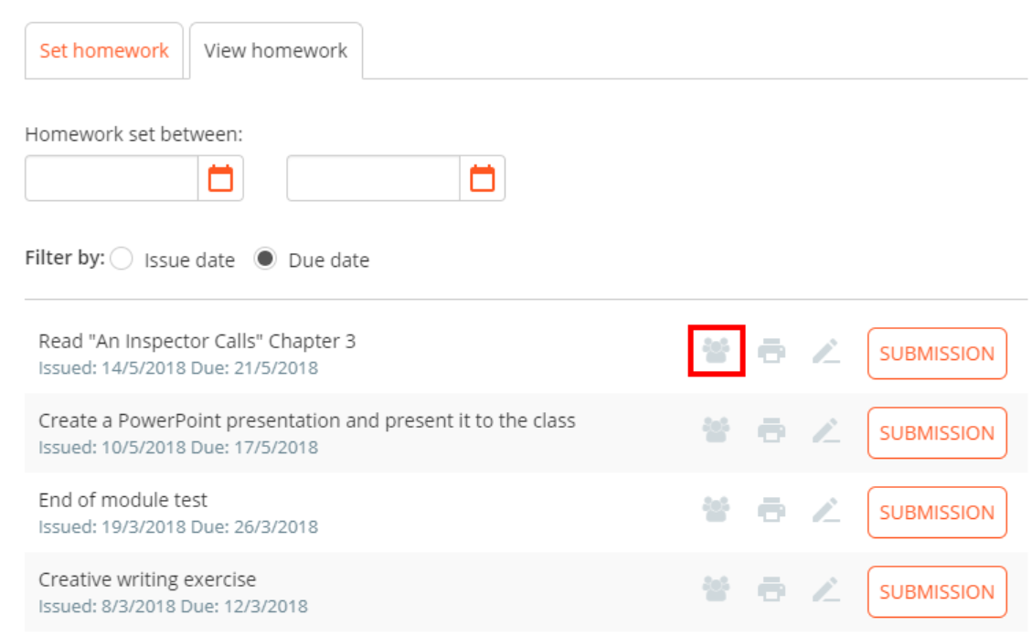 Class Charts differentiation button