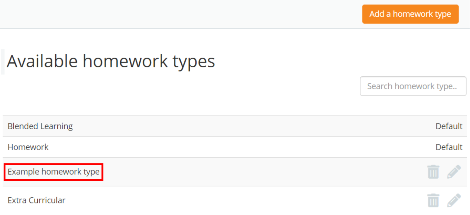 Class Charts added homework type