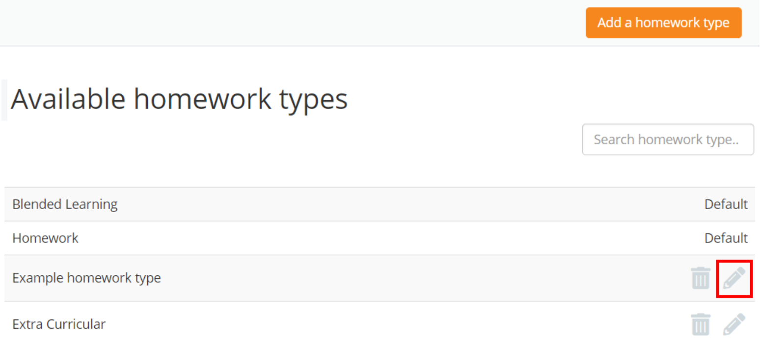 Class Charts edit homework type
