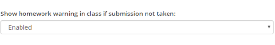 Class Charts show homework warning in class if submission not taken