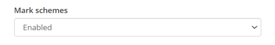 Class Charts mark schemes dropdown