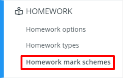 Class Charts mark schemes menu option