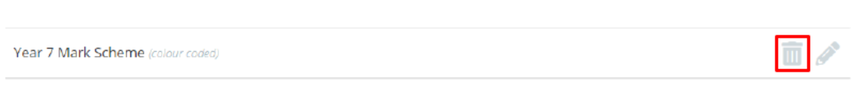 Class Charts delete mark scheme icon