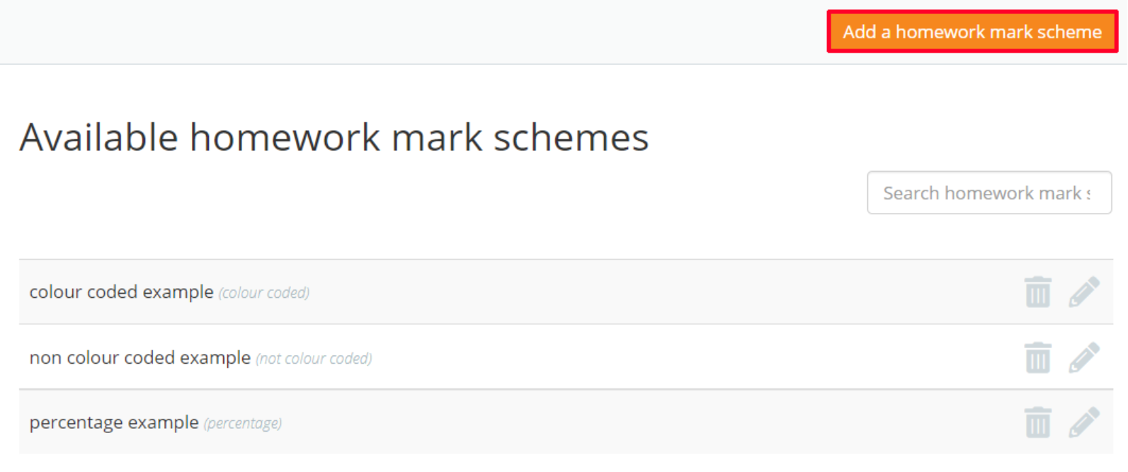 Class Charts add homework mark scheme button