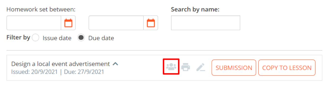 Class Charts mark scheme homework differentiation button