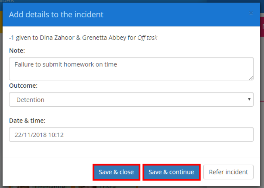 Class Charts hw non submission award popup