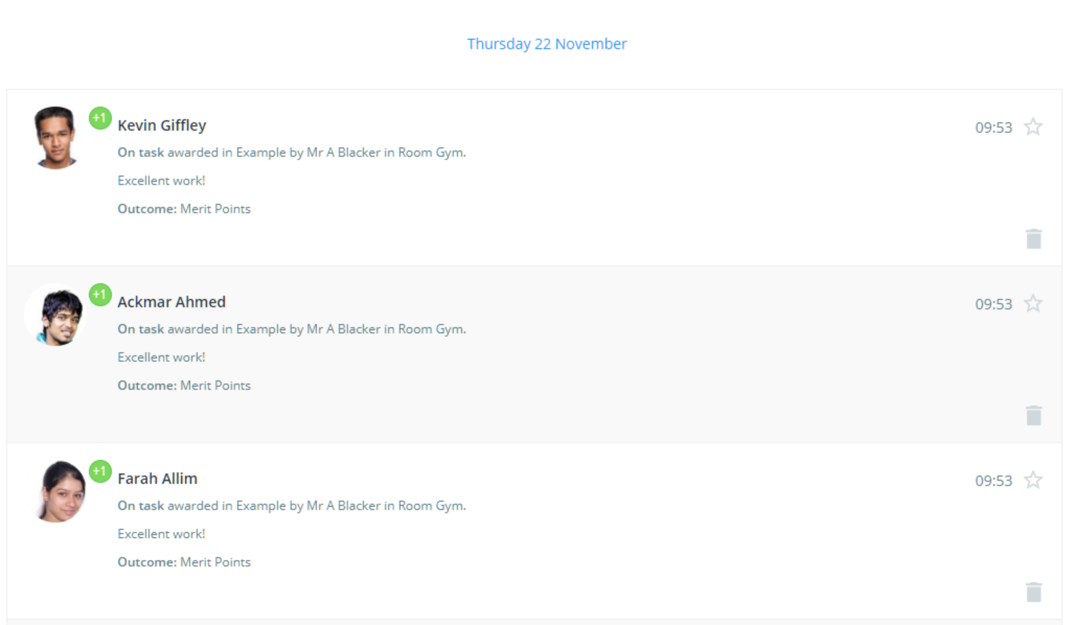 Class Charts awarded positive in activity feed