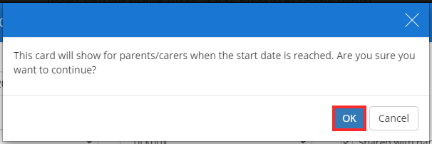 Class Charts on report share with parents popup