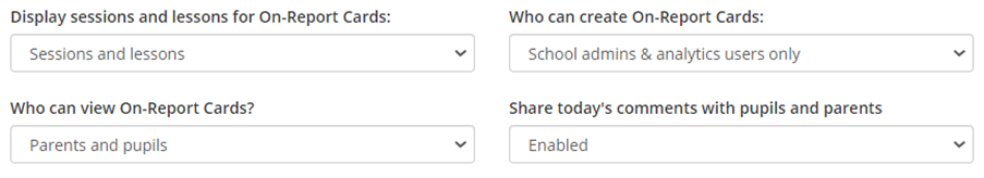 Class Charts on report card settings